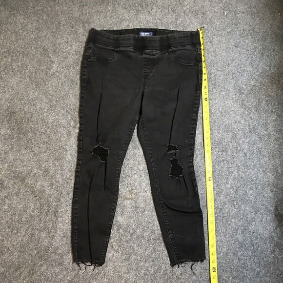 Old Navy Rockstar Women Jeans Black Size 16 Petite Distress Mid Rise - Picture 3 of 8